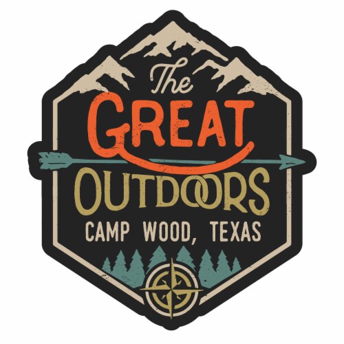 Camp Wood Texas Souvenir Decorative Stickers (Choose theme and size) Single Unit 4-Inch Great Perspective: front