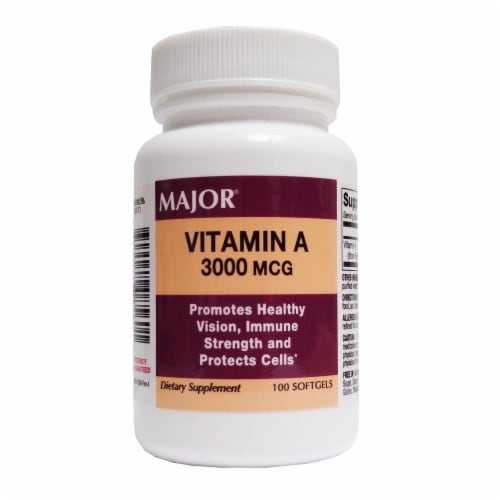 Major® Vitamin A Capsules 3000 mcg Perspective: front