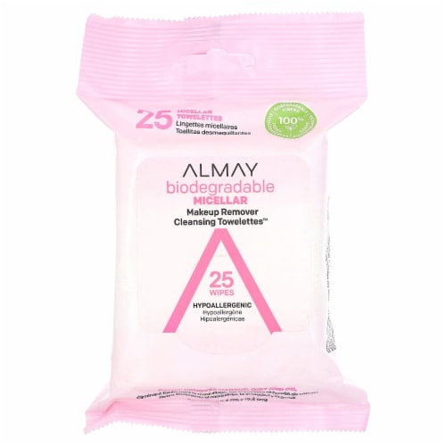 Almay Biodegradable Micellar Makeup Remover Wipes Perspective: front