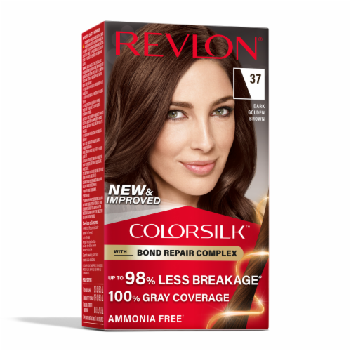 Revlon ColorSilk Permanent Hair Color with Bond Repair Complex 037 Dark Golden Brown Perspective: front