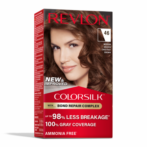 Revlon ColorSilk Permanent Hair Color with Bond Repair Complex 046 Medium Golden Chestnut Brown Perspective: front