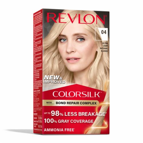 Revlon ColorSilk Permanent Hair Color with Bond Repair Complex 004 Ultra Light Natural Blonde Perspective: front