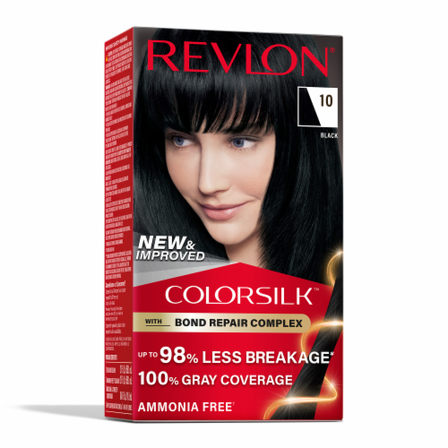Revlon ColorSilk Permanent Hair Color with Bond Repair Complex 010 Black Perspective: front