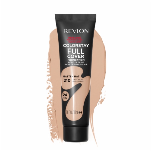 Revlon ColorStay Full Cover™ 210 Sand Beige Matte Foundation Perspective: front
