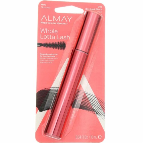 Almay Mega Volume 010 Blackest Black Mascara Perspective: front