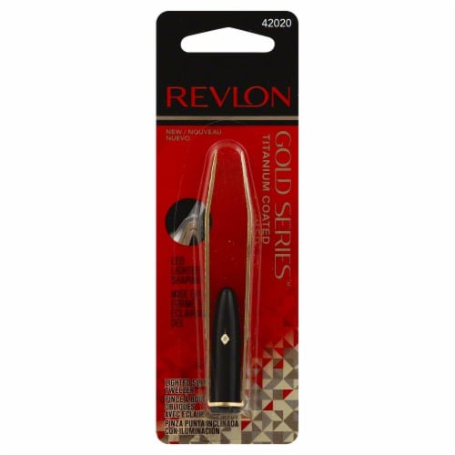 Revlon Gold Series LED Lighted Slanted Tweezers Perspective: front