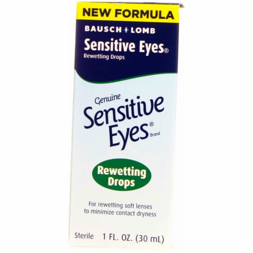 Bausch & Lomb Sensitive Eyes Rewetting Drops Perspective: front