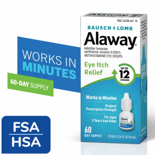Alaway Allergy Eye Drops Antihistamine Drops for Itchy Eyes Works in Minutes Perspective: front