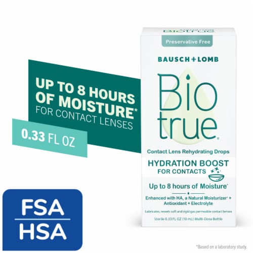 Biotrue Hydration Boost Rehydrating Contact Lens Eye Drops Preservative Free Perspective: front