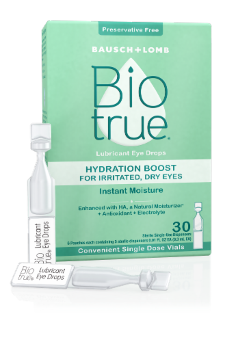 Biotrue® Hydration Boost Single Dose Vials Eye Drops Perspective: front