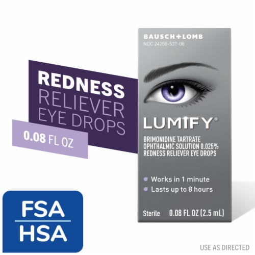 LUMIFY Redness Reliever Eye Drops Brimonidine Tartrate Ophthalmic Solution 0.025% Perspective: front