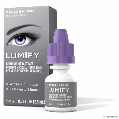 LUMIFY Redness Reliever Eye Drops Brimonidine Tartrate Ophthalmic Solution 0.025% Perspective: front