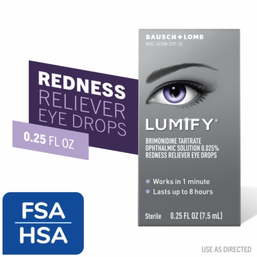 LUMIFY Redness Reliever Eye Drops Brimonidine Tartrate Ophthalmic Solution 0.025% Perspective: front