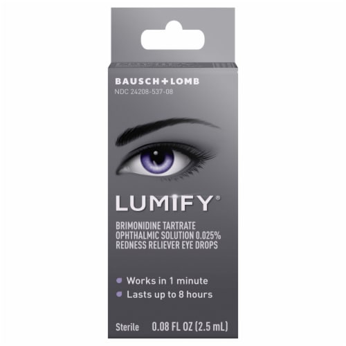Bausch & Lomb Lumify Brimonidine Tartrate Opthalmic Solution Redness Reliever Eye Drops Perspective: front
