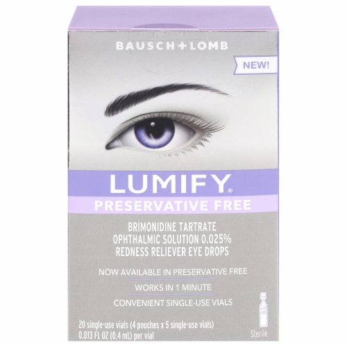 Bausch + Lomb Lumify® Preservative Free Redness Reliever Eye Drop Vials Perspective: front