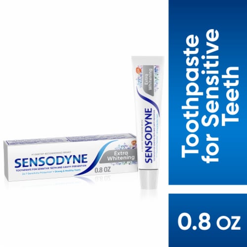 Sensodyne, Toothpaste For Sensitive Teeth and Cavity Protection, Extra Whitening, 0.8 oz - King ...