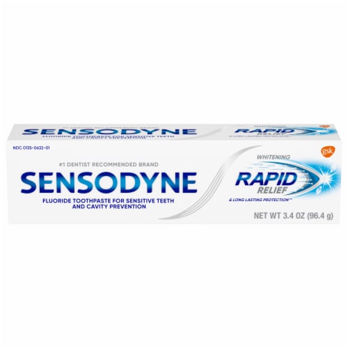 Sensodyne Rapid Relief Whitening Toothpaste Perspective: front