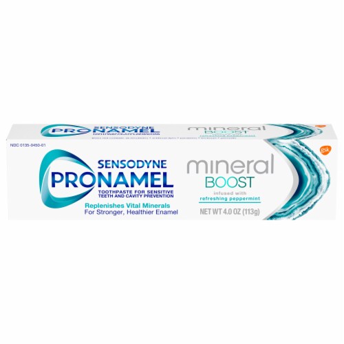 Sensodyne Pronamel Mineral Boost Enamel Peppermint Toothpaste Perspective: front