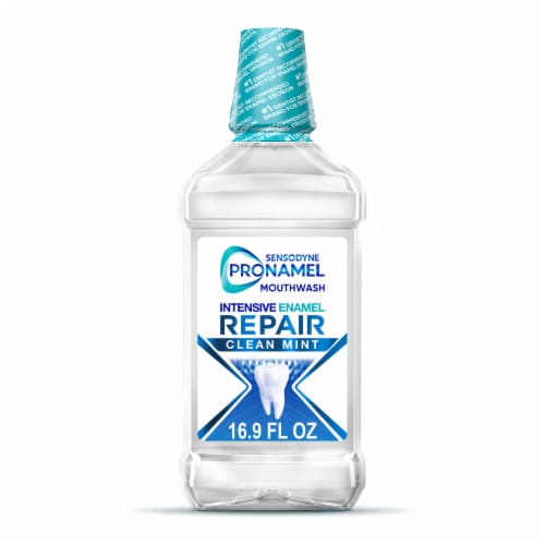 Sensodyne Pronamel Intensive Enamel Repair Mouthwash, Clean Mint Perspective: front