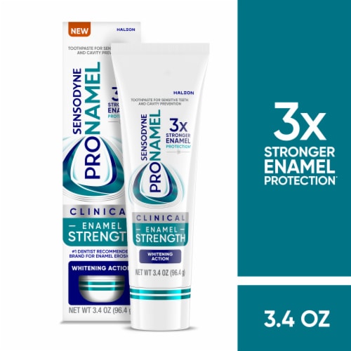 Sensodyne Pronamel Clinical Enamel Strengthening Toothpaste, Whitening Action Perspective: front