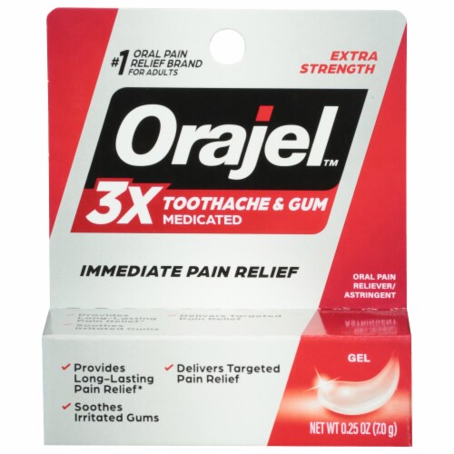 Orajel® 3x Medicated Toothache and Gum Instant Pain Relief Gel Perspective: front