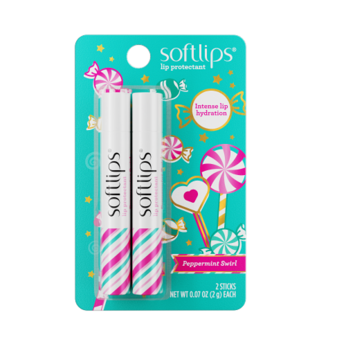 Softlips® Peppermint Swirl Lip Protectant Perspective: front