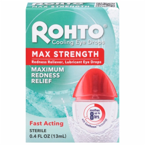 Rohto® Cool Max Strength Redness Relief Lubricating Cooling Eye Drops Perspective: front