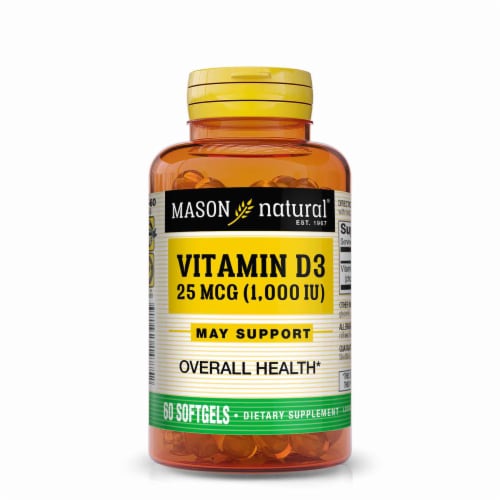 Mason Natural® Vitamin D Softgels Perspective: front