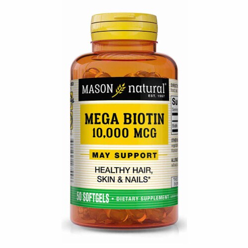 MEGA BIOTIN 10,000 MCG SOFTGELS Perspective: front