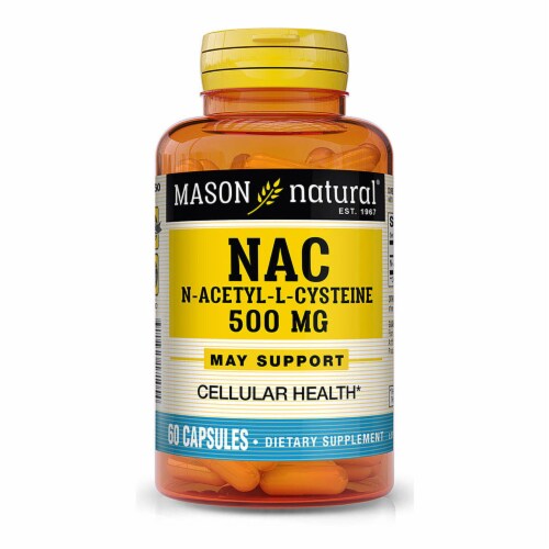 NAC N-ACETYL L-CYSTEINE 500MG CAPSULES Perspective: front