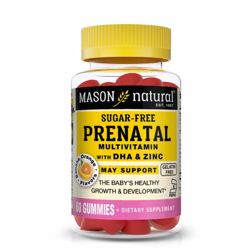 Mason Natural® Kosher Prenatal Multivitamin Gummies with DHA and Zinc Perspective: front