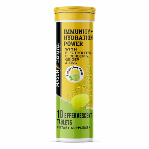 Mason Natural® Immune + Hydration Power Effervescent Tablets - Lemon/Lime Perspective: front