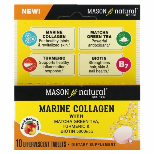 Mason Natural® Marine Collagen Effervescent Tablets - Peach Mango Perspective: front