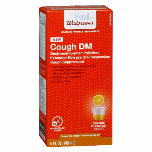Walgreens 12 Hour Cough Relief DM Orange Flavored Liquid, 5 fl oz - Jay
