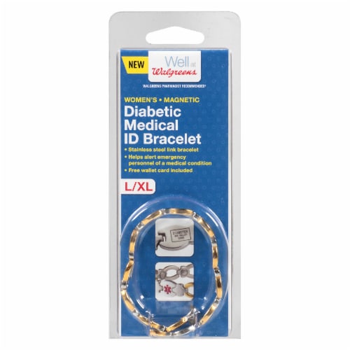 Walgreens L/XL Diabetic Medical ID Bracelet Perspective: front