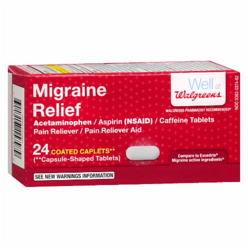 King Soopers Walgreens Migraine Relief Caplets 24 Ct