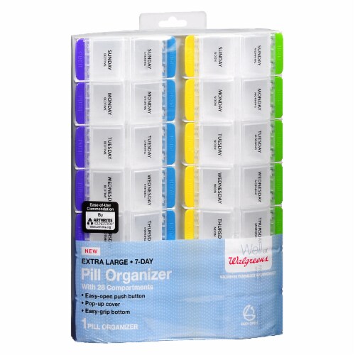 Walgreens Pill Organizer with Push Button Extra Large