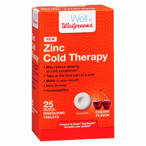 Walgreens Zinc Cold Therapy Cherry Flavor QuickDissolving Tablets, 25