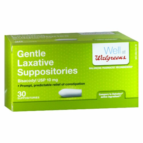 Walgreens Gentle Laxative Suppositories, 30 ct - Harris Teeter