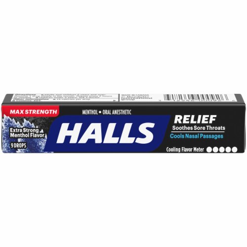 Halls Cough Drops Max Strength Perspective: front