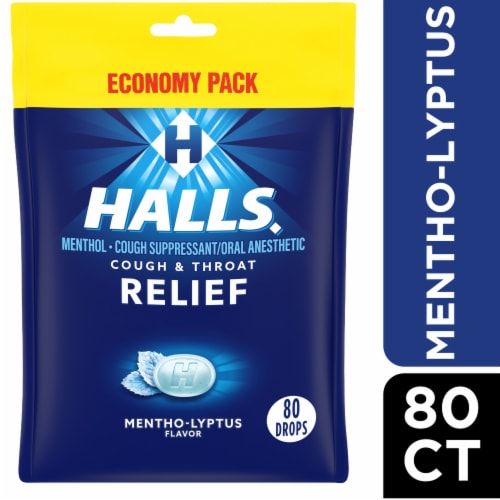 HALLS Relief Mentho-Lyptus Cough Drops Economy Pack Perspective: front