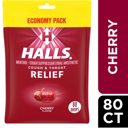 HALLS Relief Cherry Cough Drops Economy Pack Perspective: front