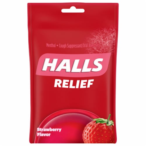 Halls Relief Strawberry Cough Drops, 30 ct - Fred Meyer