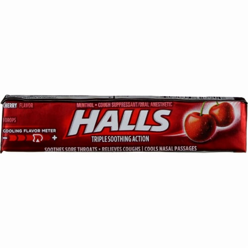 HALLS Relief Cherry Cough Drops, 30 Drops