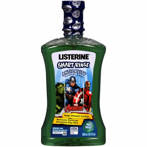 Listerine® Smart Rinse® Avengers Mint Shield Flavored Anticavity Fluoride Rinse Perspective: front