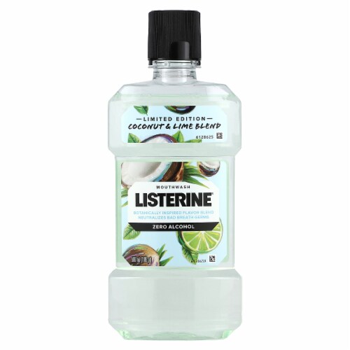 Listerine Zero Alcohol Coconut Lime Mouthwash Perspective: front