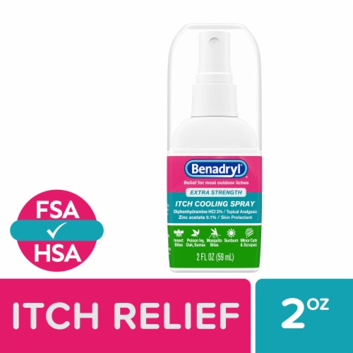 Benadryl Extra Strength Anti-Itch Cooling Spray, Travel Size Perspective: front