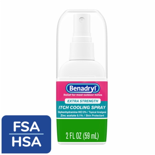 Benadryl Travel Size Extra Strength Anti-Itch Cooling Spray Perspective: front