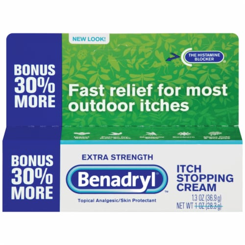 Benadryl Topical Extra Strength Itch Stopping Cream Bonus Perspective: front