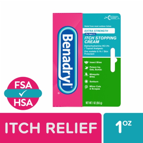 Benadryl Extra Strength Anti-Itch Topical Analgesic Cream Perspective: front